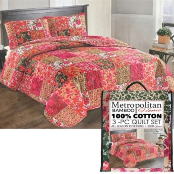 Metropolitan Bedding Metropolitan Bamboo 3 Piece Quilt Set King